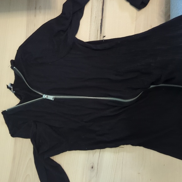 Express Black Ribbed zipper Midi Sweater Dress Size Medium - Picture 2 of 2